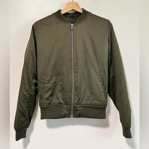 American Eagle Olive Green Bomber Jacket Unisex XS